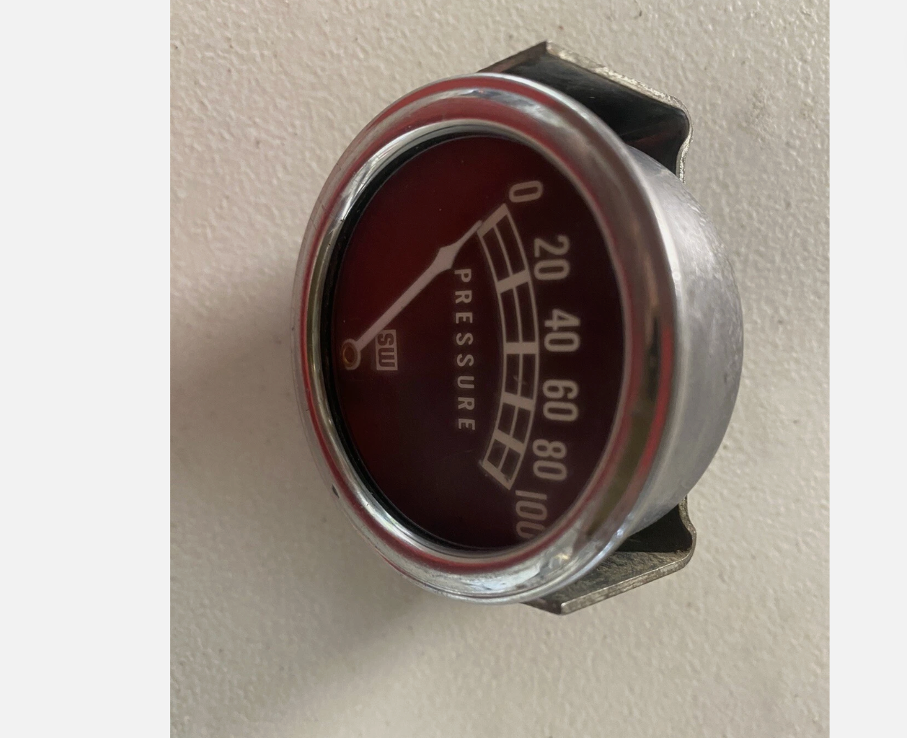 Vintage Stewart Warner Oil Pressure Gauge SW 100 lbs