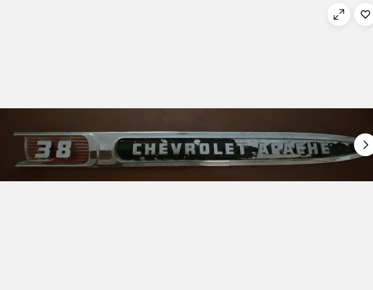 58-59 Chevy Truck Apache 38 Right Side Fender Emblem DAVES CLASSIC TRUCK PARTS