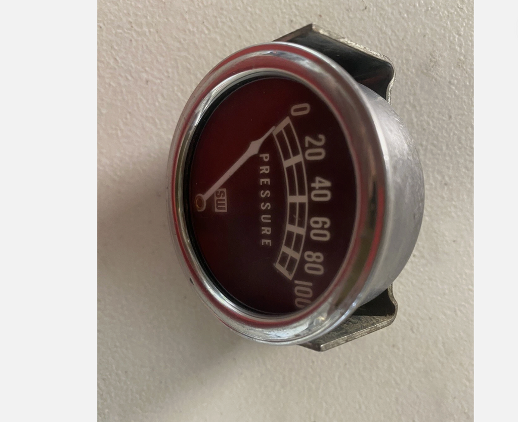 Vintage Stewart Warner Oil Pressure Gauge SW 100 lbs