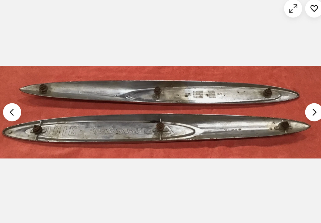 1955-57 Chevy Truck Fender Emblems 3100 Rt & Left DAVES CLASSIC TRUCK PARTS