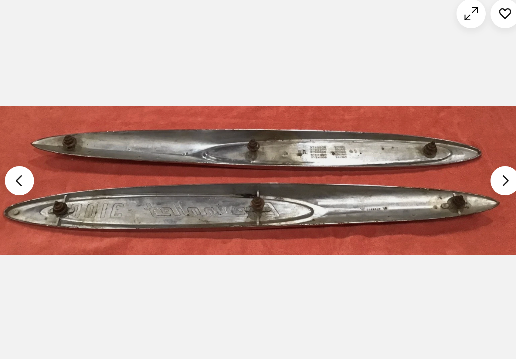 1955-57 Chevy Truck Fender Emblems 3100 Rt & Left DAVES CLASSIC TRUCK PARTS